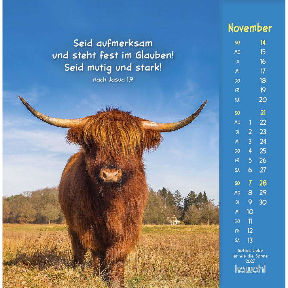 Gottes Liebe ist wie die Sonne 2027 - Postkartenkalender