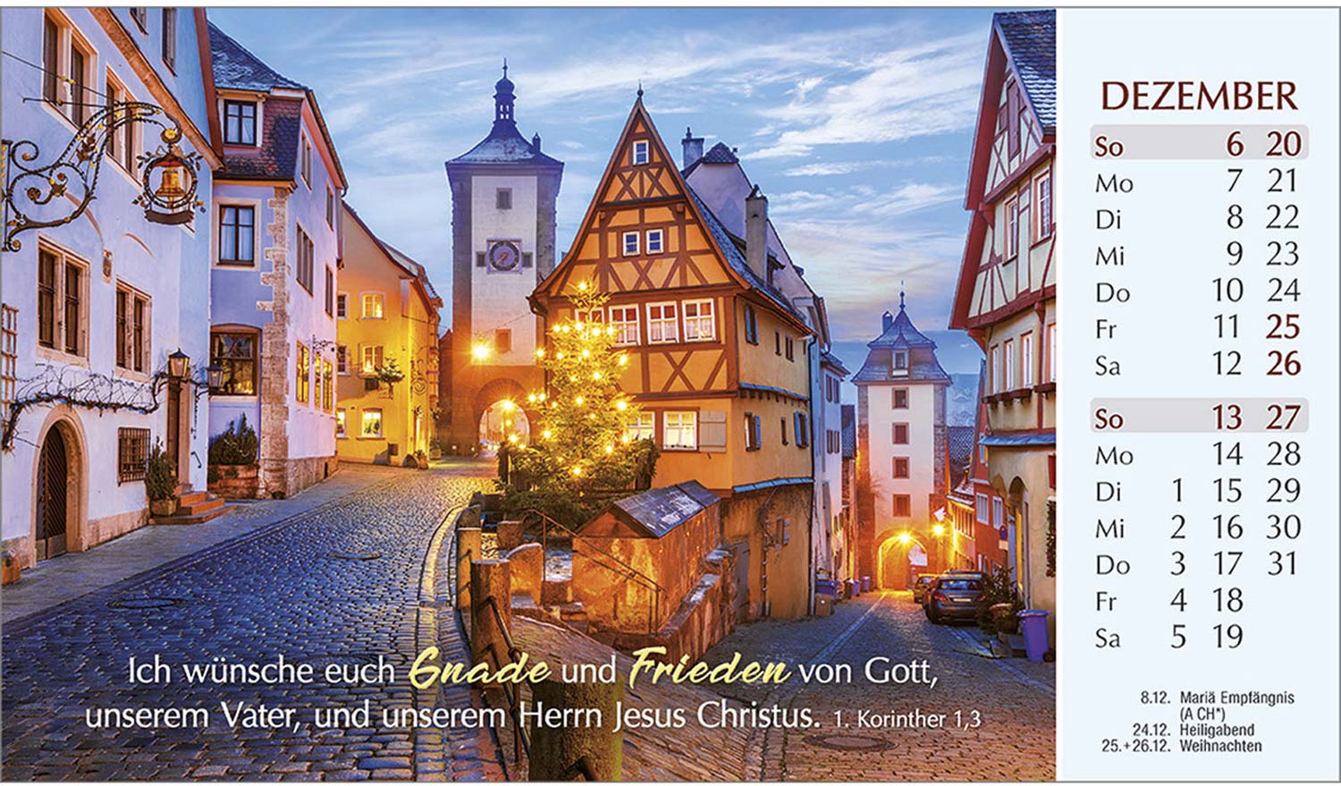 Heute und morgen bin ich geborgen 2026 - Postkartenkalender