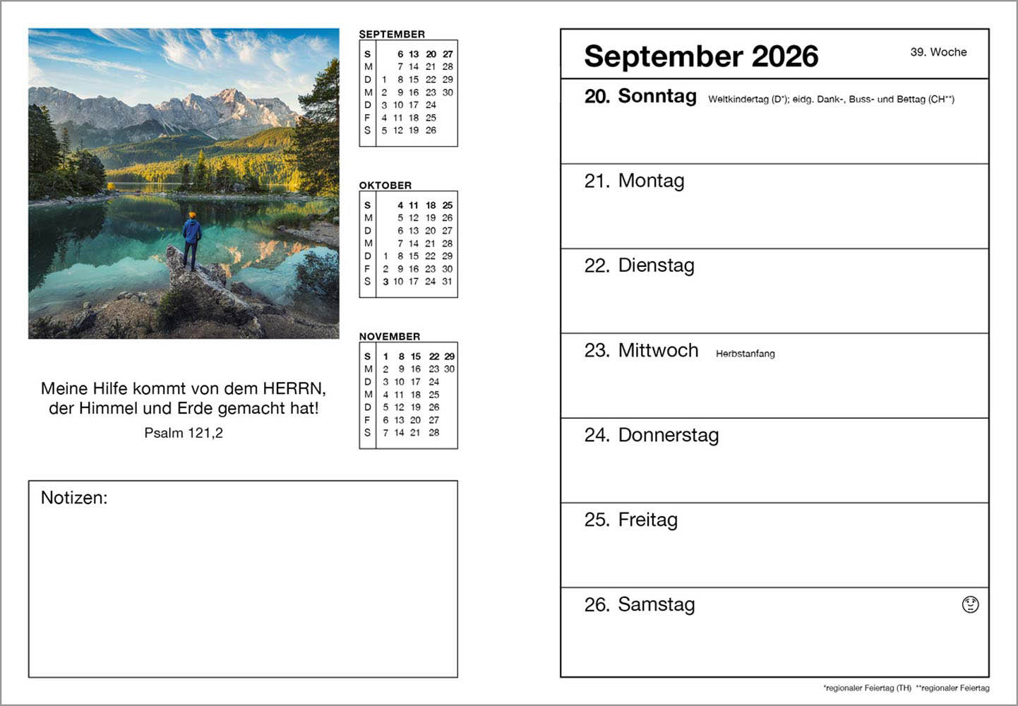 Farbfoto-Agenda 2026