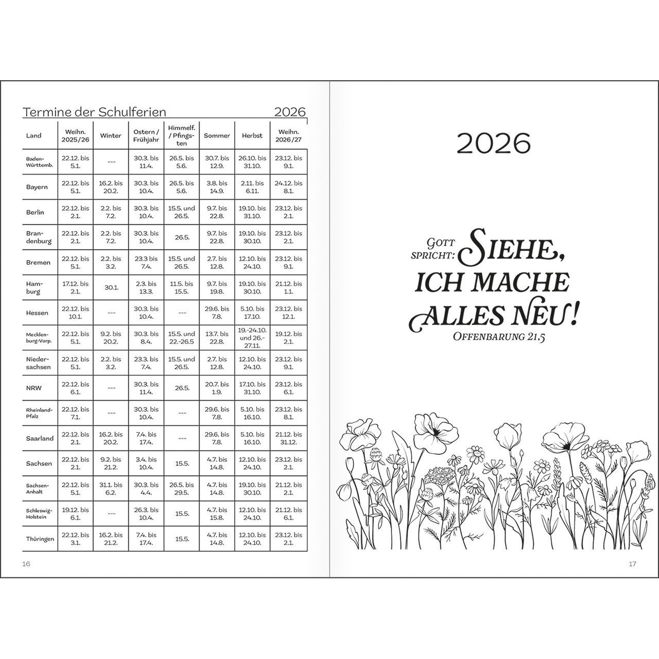 Terminkalender - Jahreslosung 2026