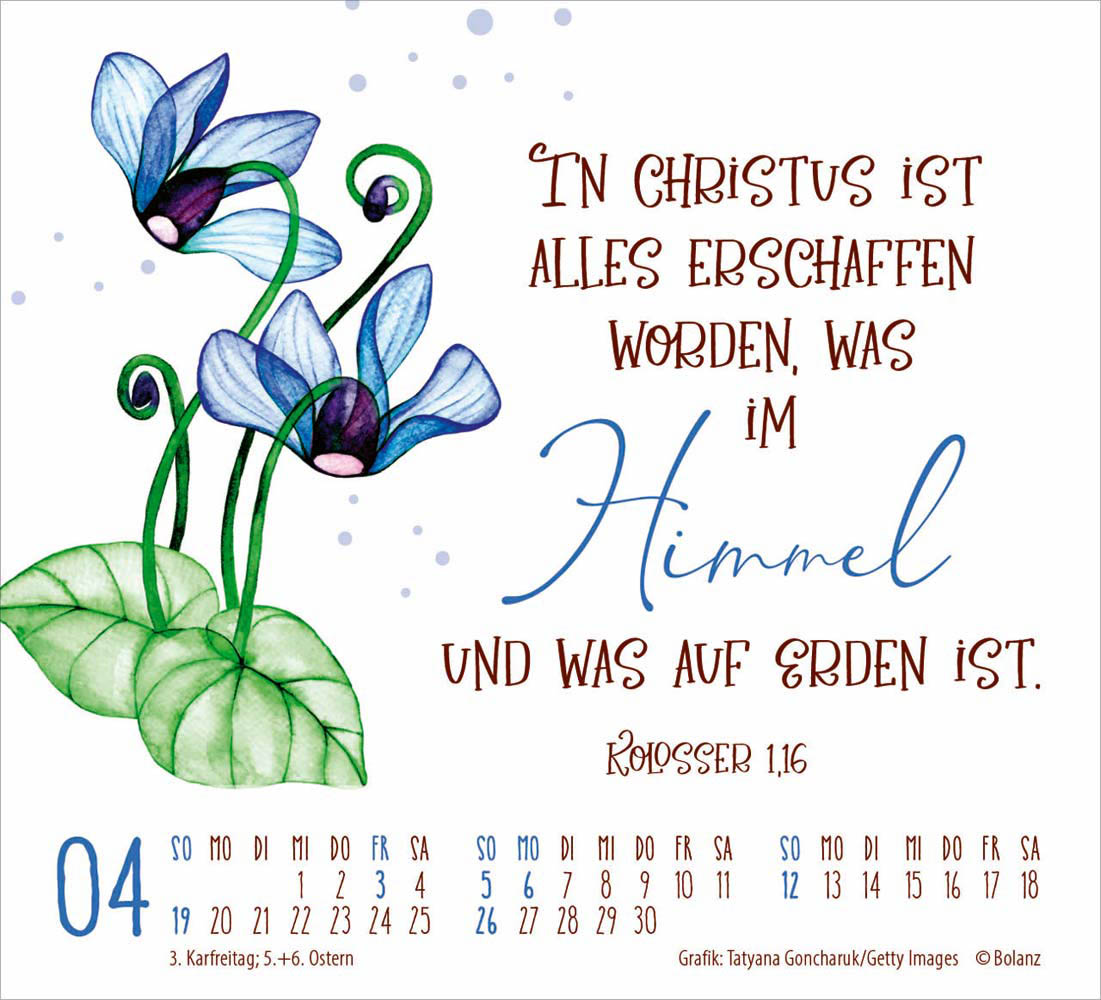 Geschützt in seiner Hand  2026 - Minikalender