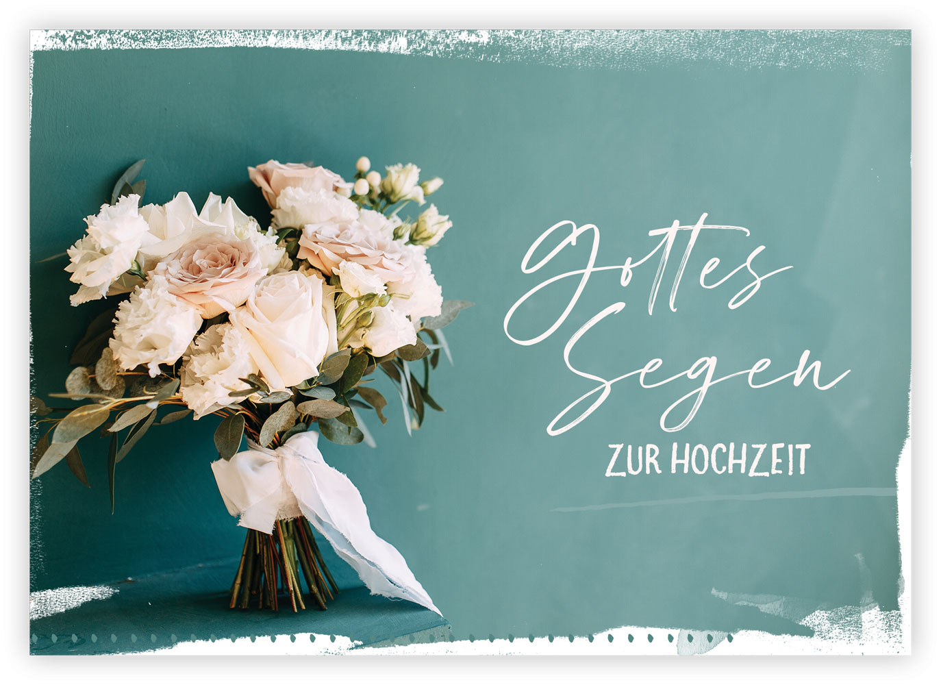 Faltkarte "Gottes Segen zur Hochzeit" - Blumenstrauß