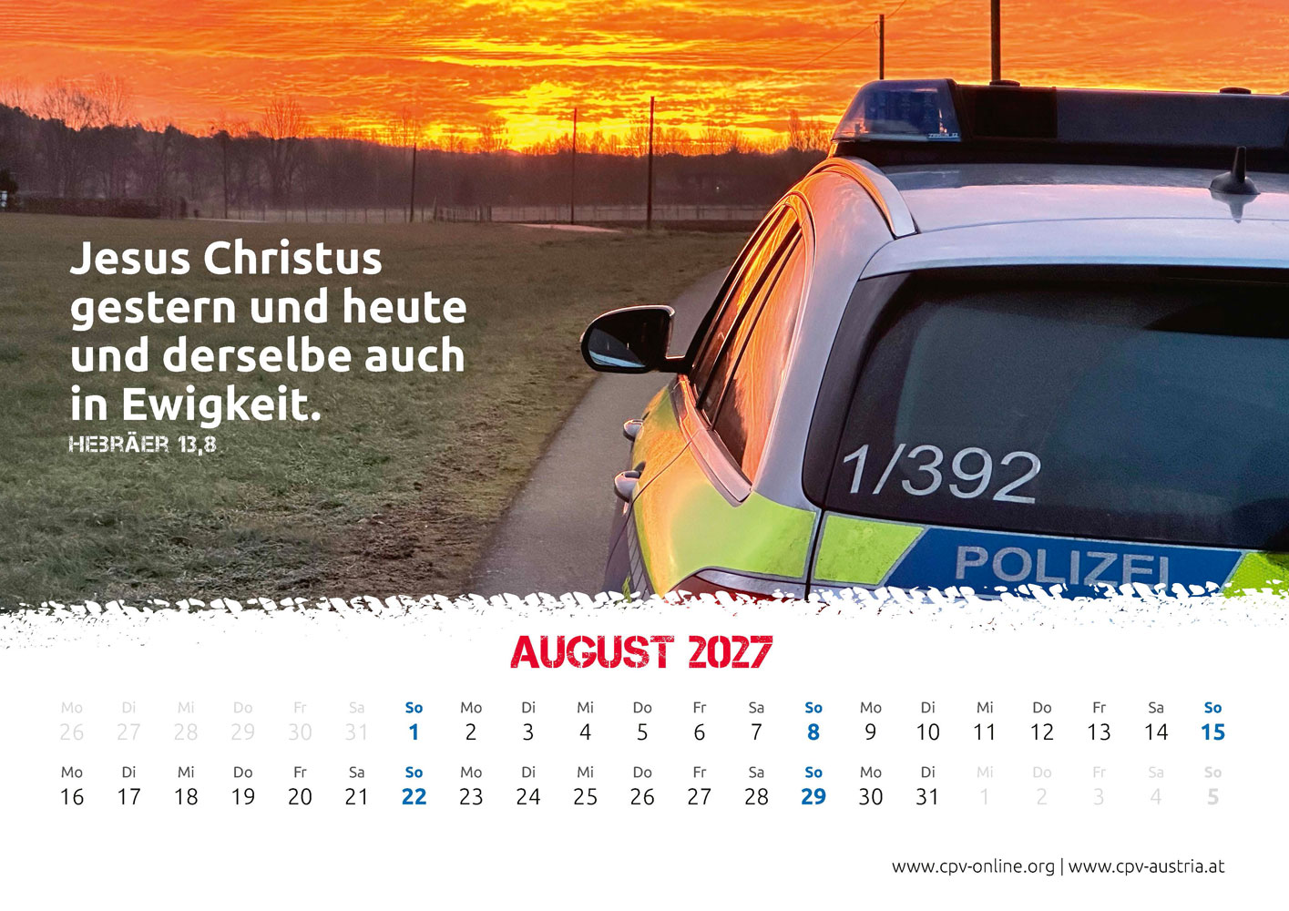 Mit Gott bei der Polizei 2027 - Wandkalender