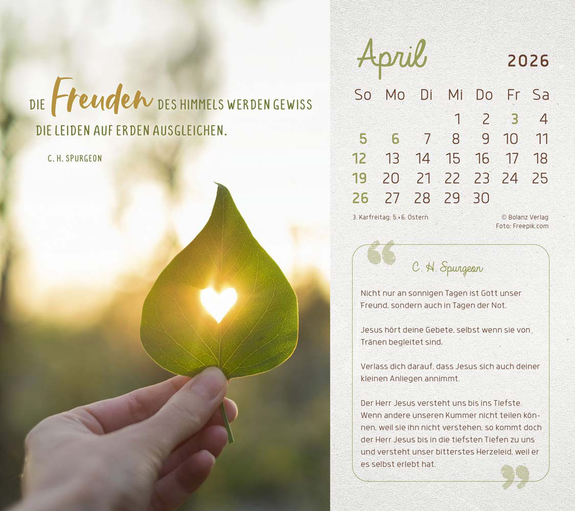 Mit Seiner Kraft 2026 - Postkartenkalender
