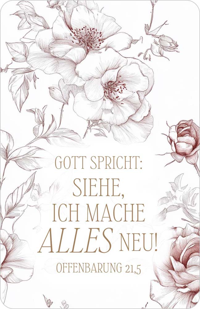 Jahreslosung 2026 - Kalenderkärtchen Rosen