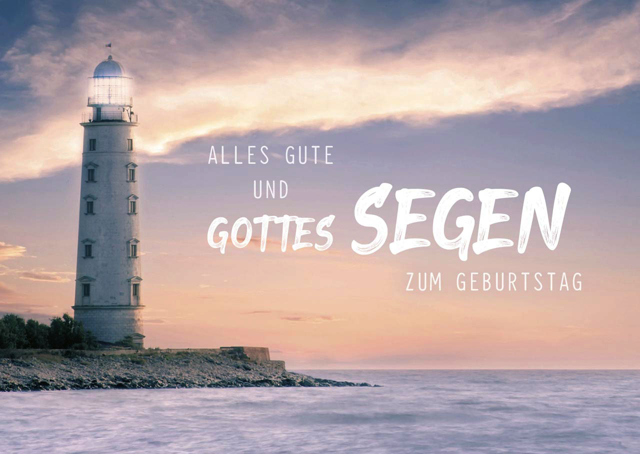 Postkarte "Alles Gute" (Leuchtturm)