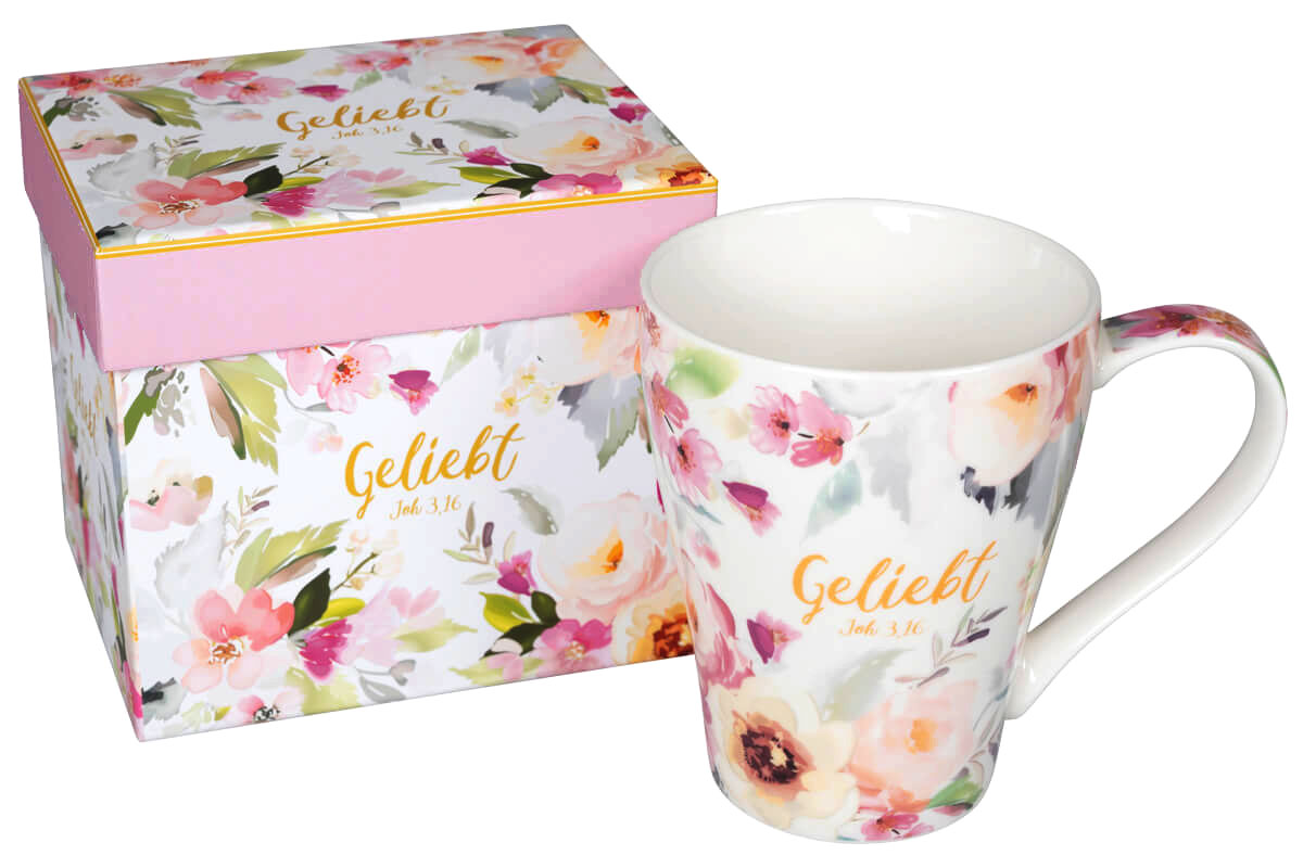 Tasse Rosen "Geliebt"