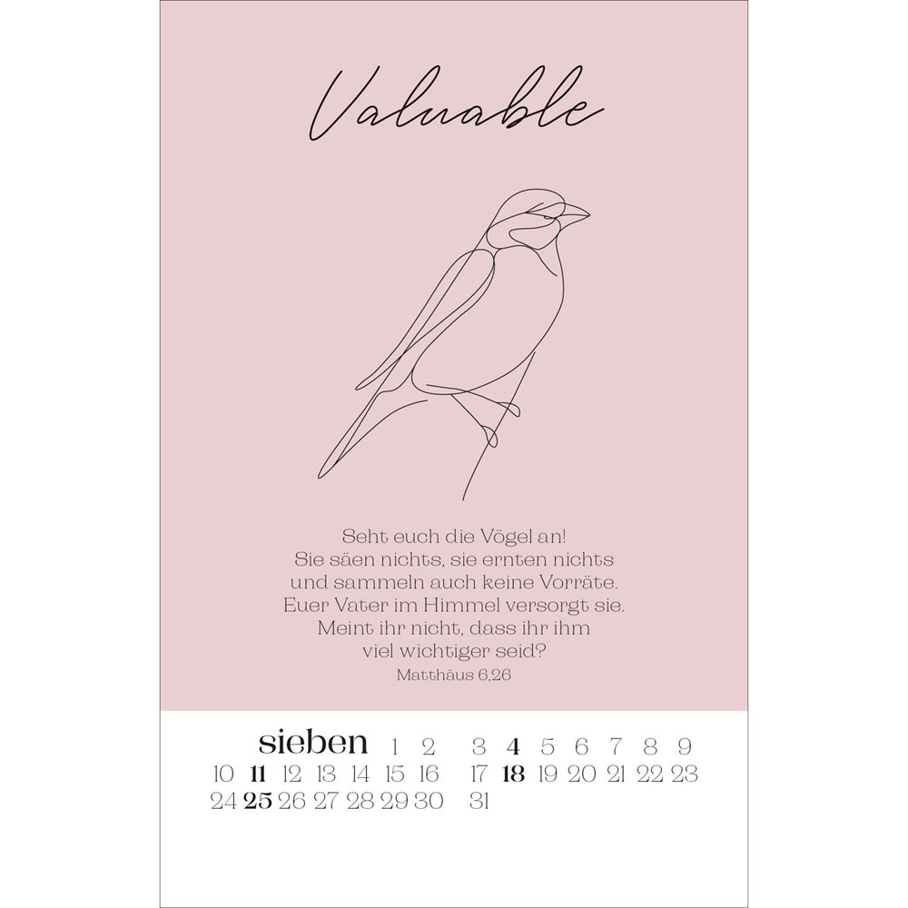 Wonderfully made 2027 - Postkartenkalender mit Holzaufsteller
