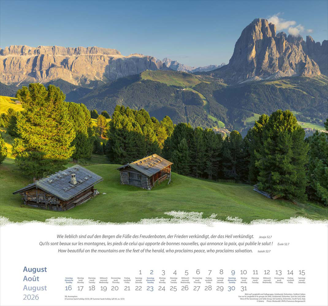 Berge 2026 - Wandkalender