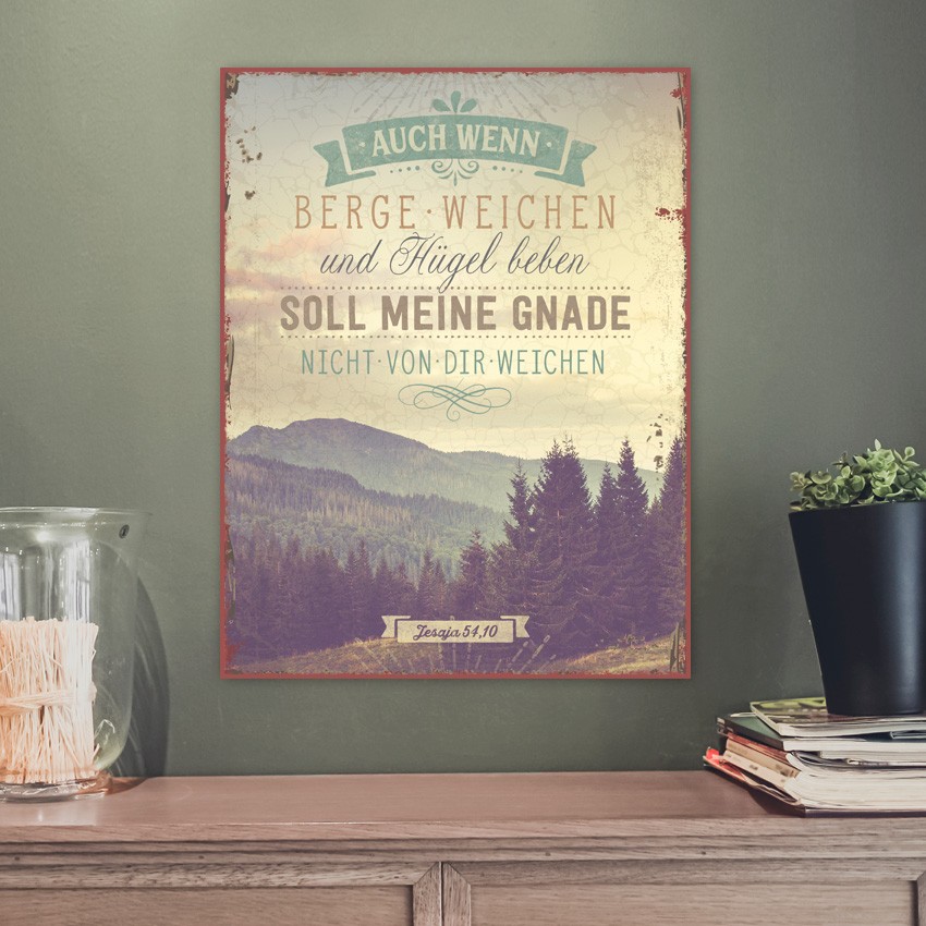 82022-2 Metallschild "Berge und Hügel"