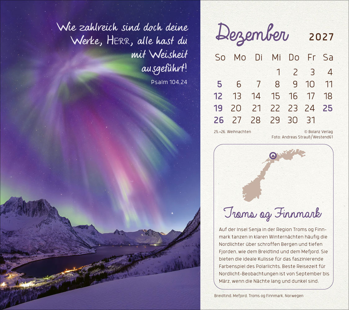 Faszinierende Schöpfung 2027 - Postkartenkalender