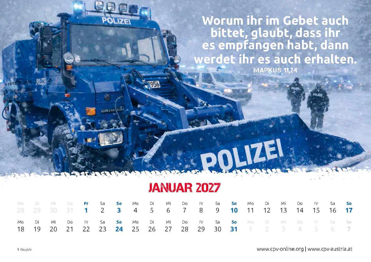 Mit Gott bei der Polizei 2027 - Wandkalender