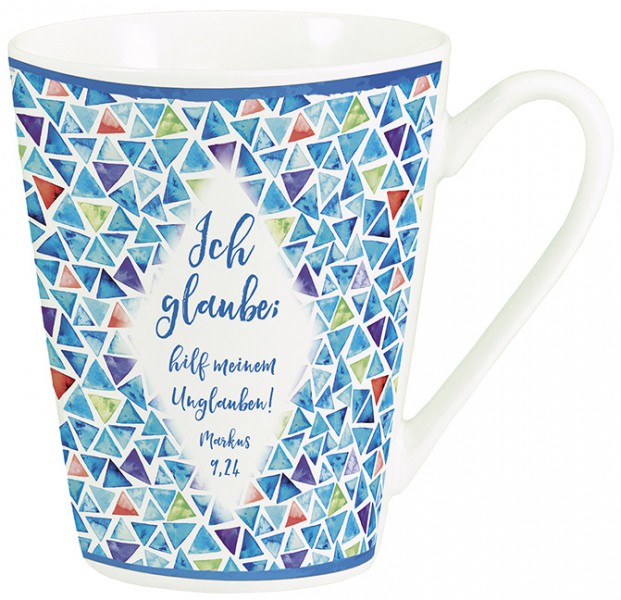 Tasse "Ich glaube" - Aquarellmotiv