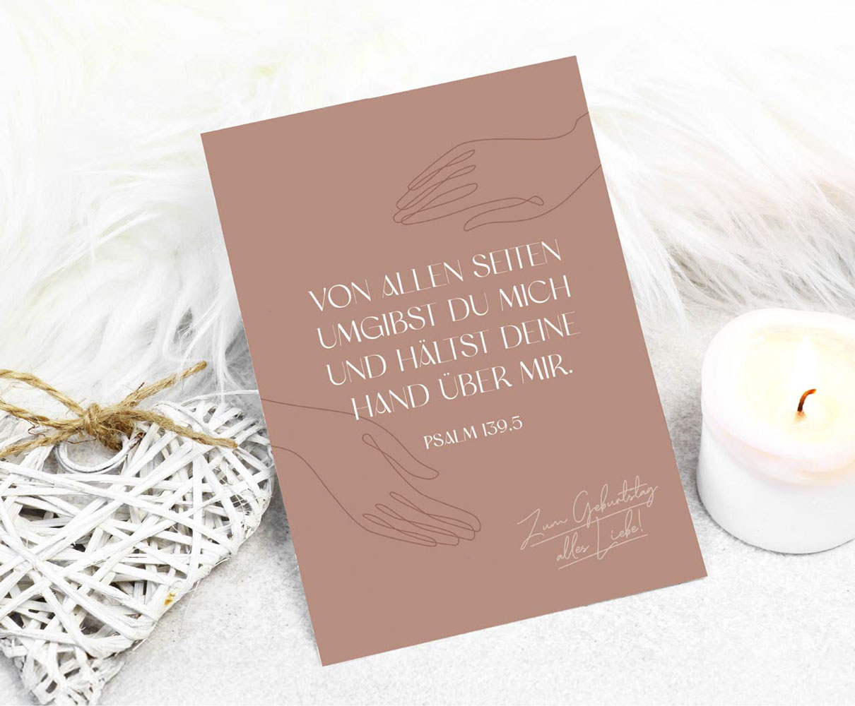 Postkarte "Alles Liebe" (Pastellton)