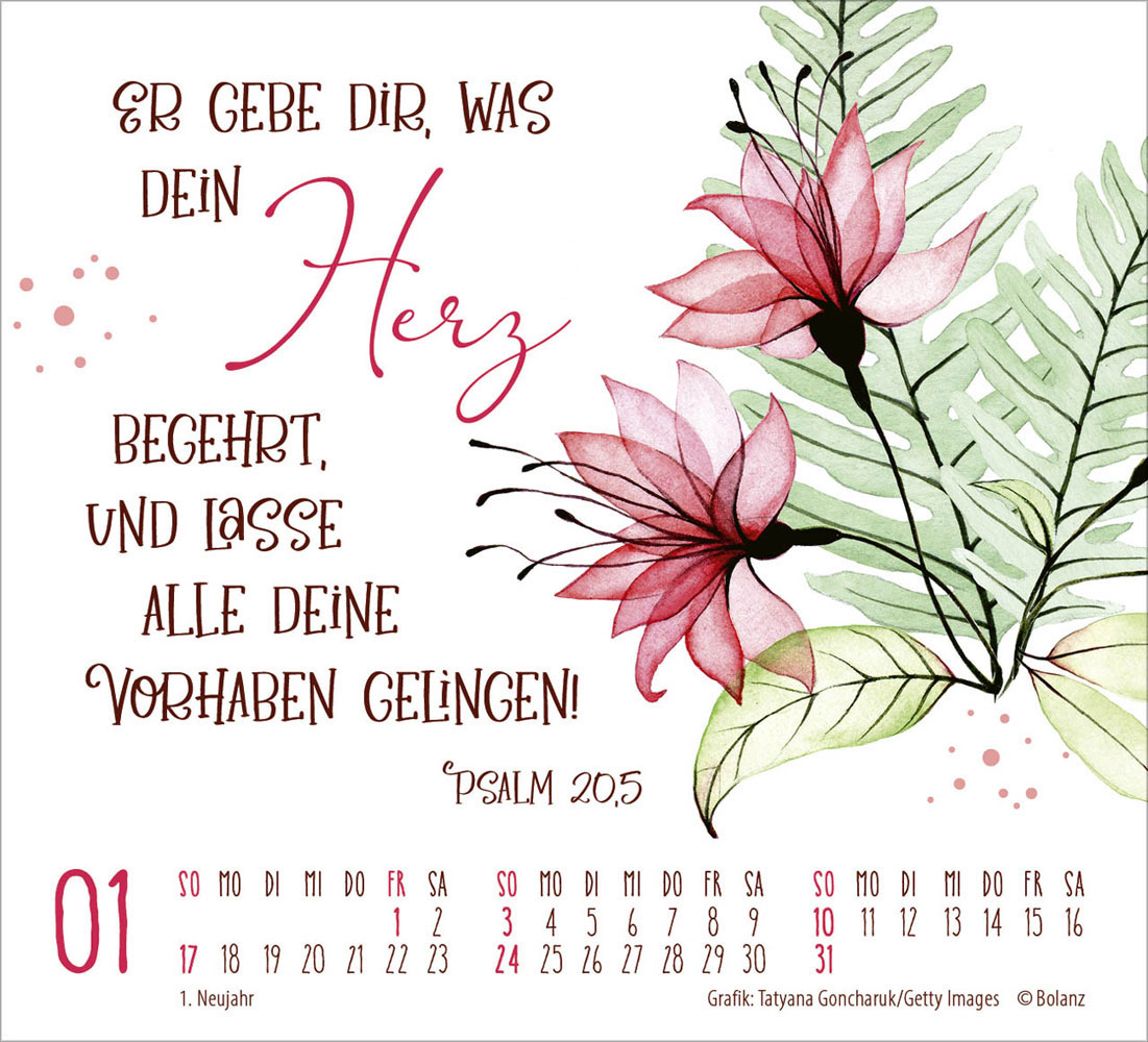 Geschützt in seiner Hand  2027 - Minikalender