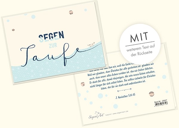 Faltkarte  "Segen zur Taufe"