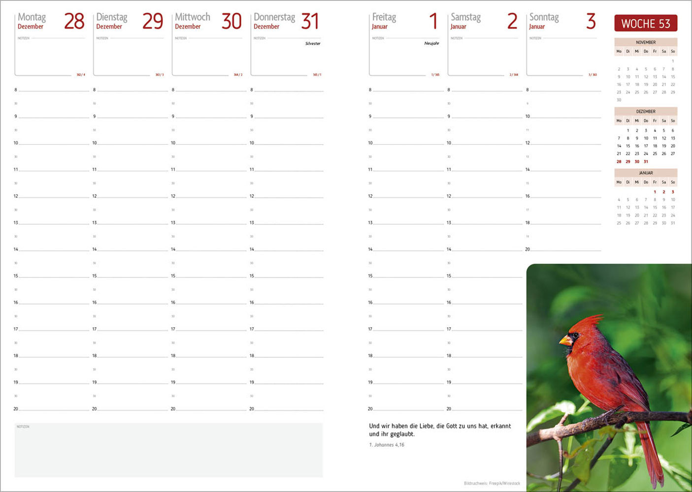 Agenda für jeden Tag 2027