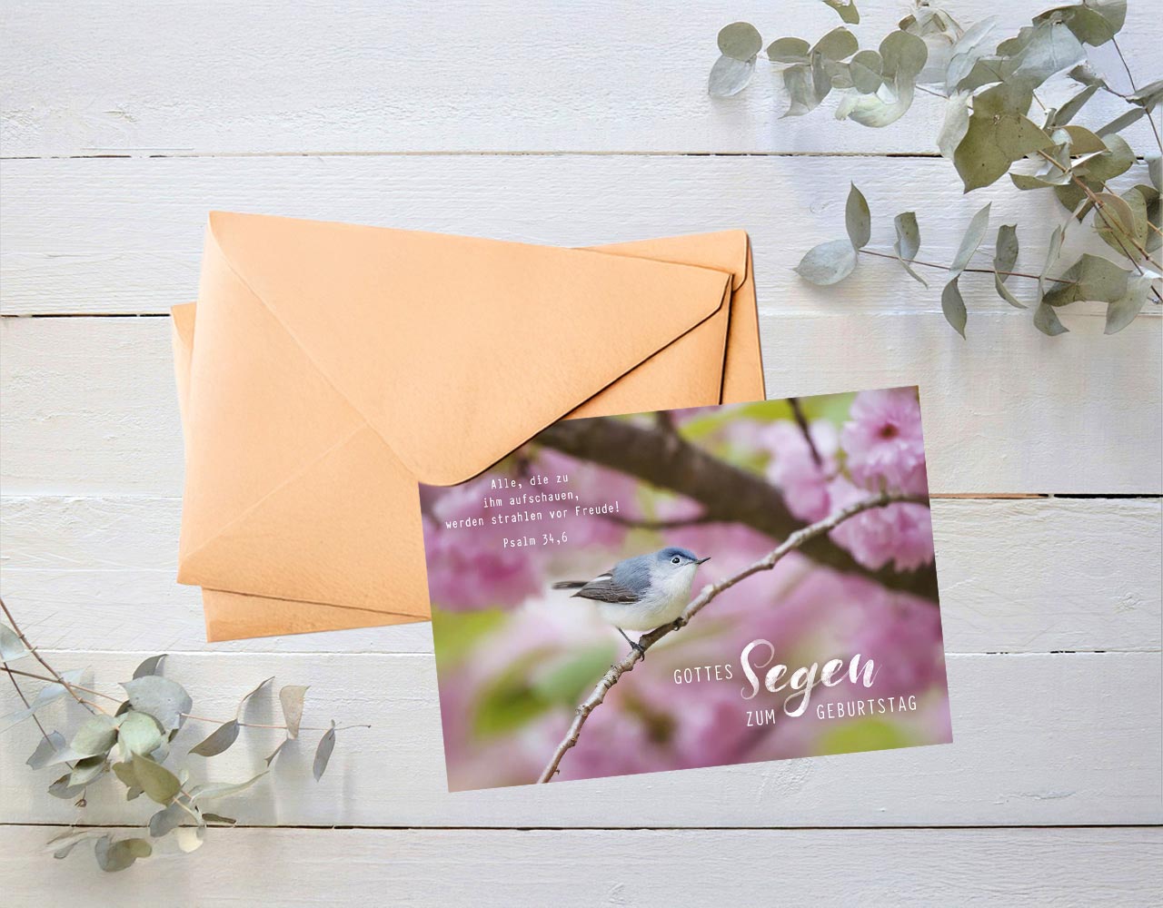 Faltkarte "Gottes Segen zum Geburtstag" (Vogel)