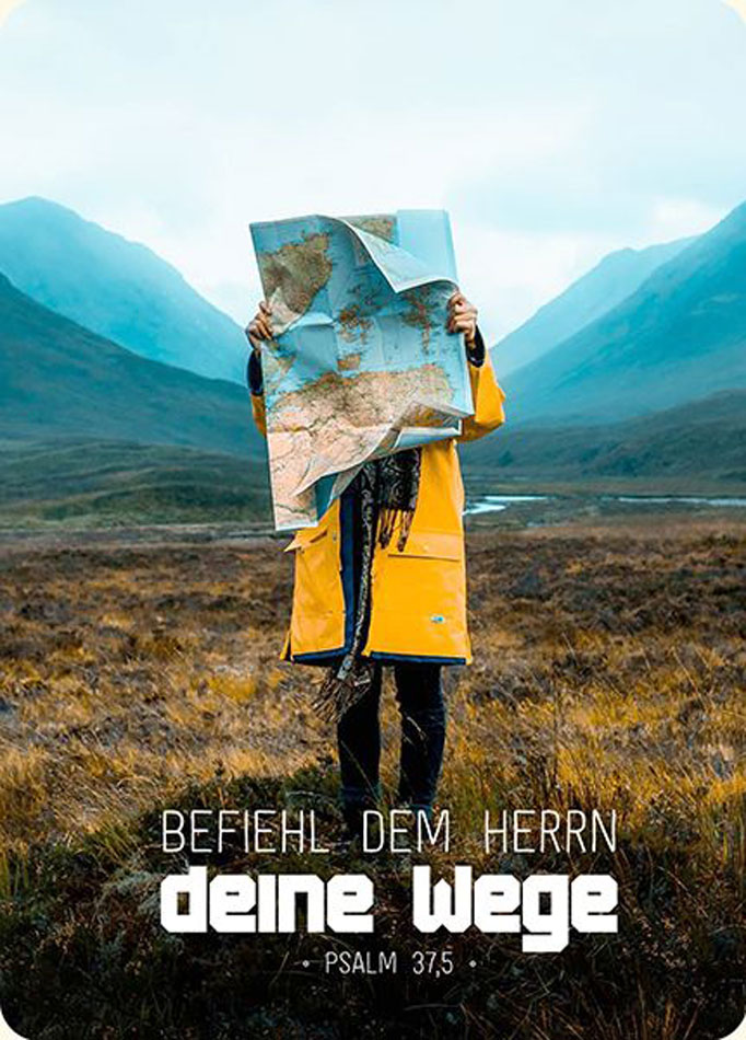 Postkarte "Big Blessing - Befiehl dem Herrn" - Landkarte