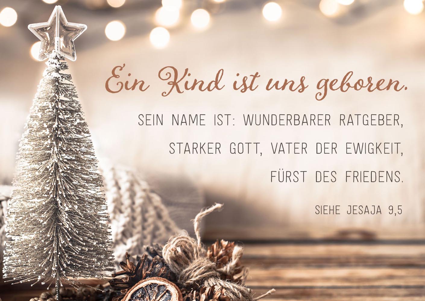 Postkarte "Ein Kind ist uns geboren"
