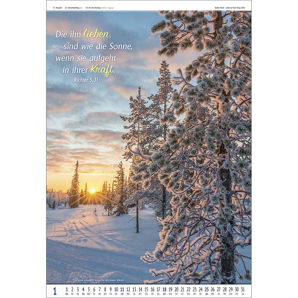 Gottes Wort - Licht auf dem Weg 2026 - Wandkalender