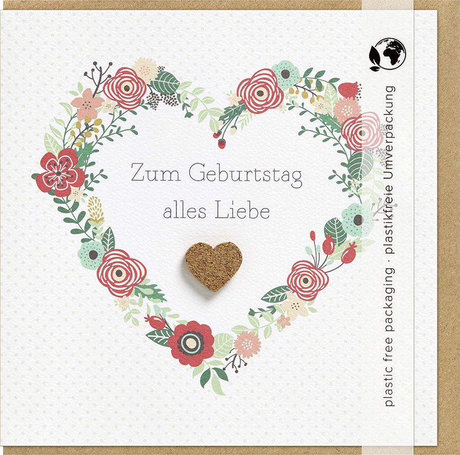 Faltkarte "Zum Geburtstag alles Liebe"