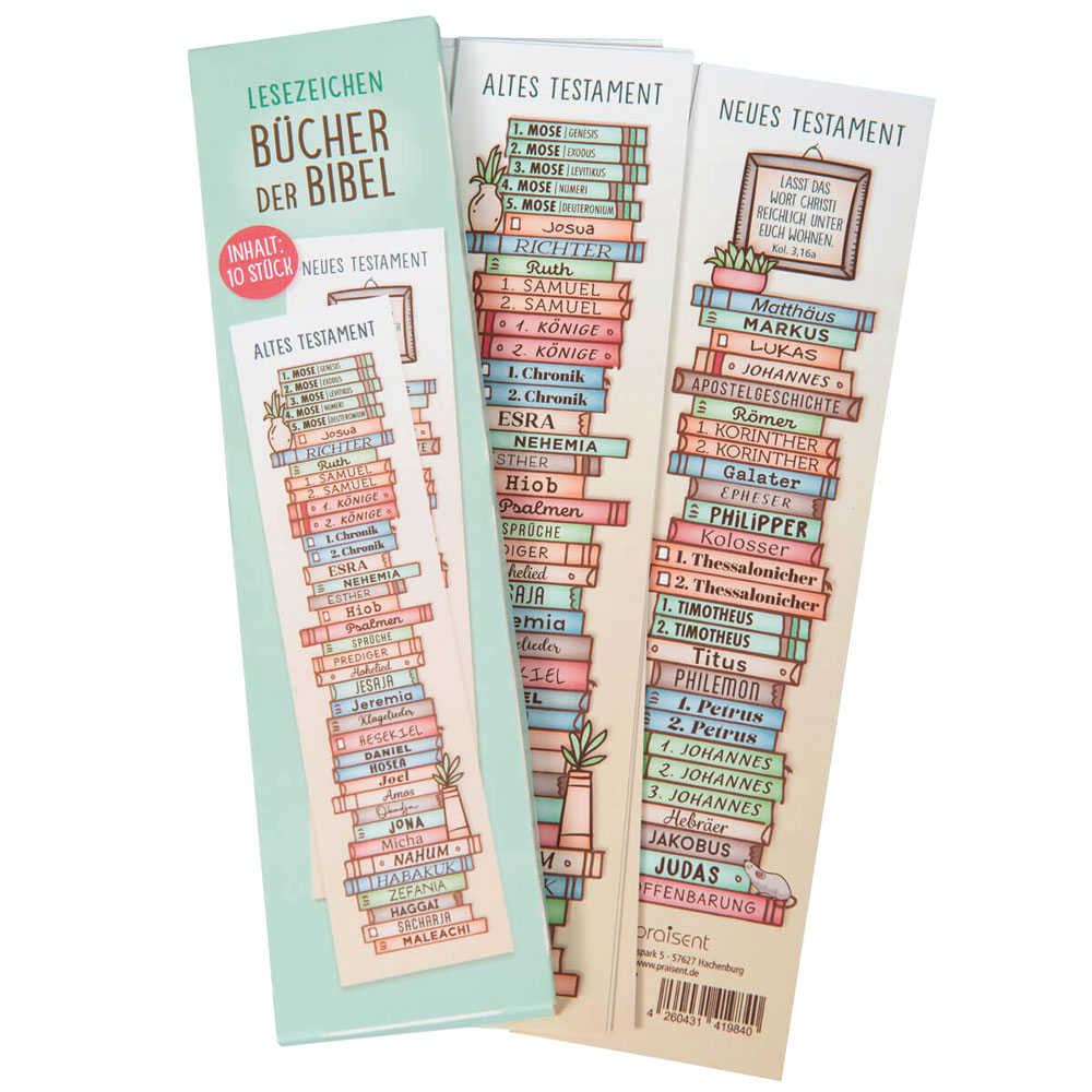Lesezeichen "Bücher der Bibel" - 10er Pack
