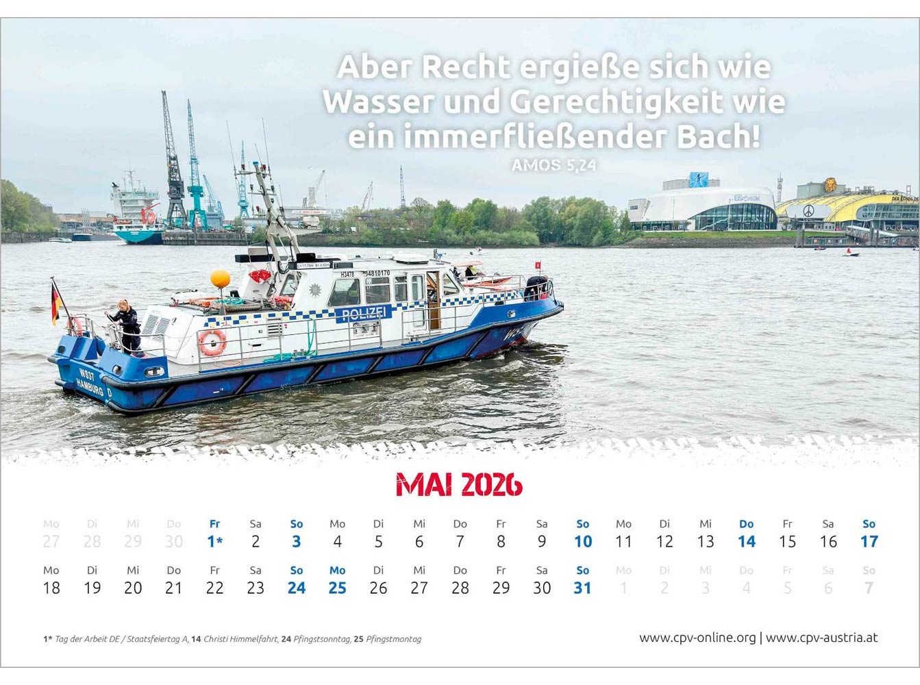 Mit Gott bei der Polizei 2026 - Wandkalender