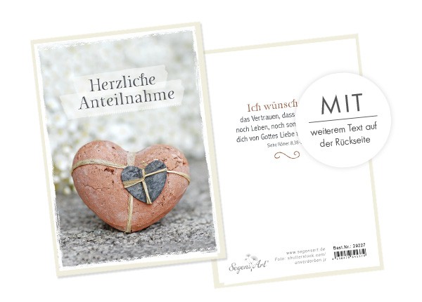 Faltkarte  "Herzliche Anteilnahme - Gottes Liebe"