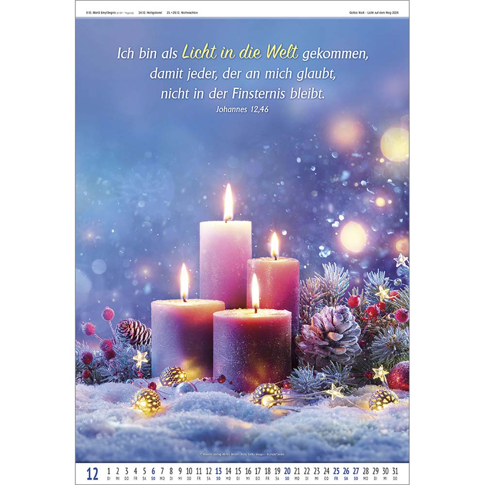 Gottes Wort - Licht auf dem Weg 2026 - Wandkalender