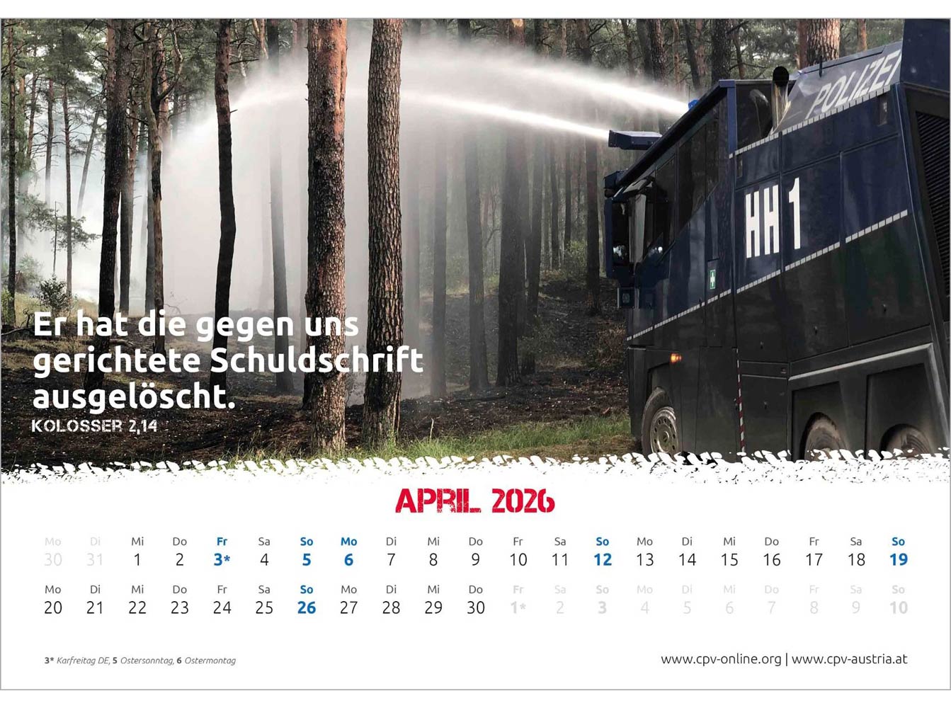Mit Gott bei der Polizei 2026 - Wandkalender