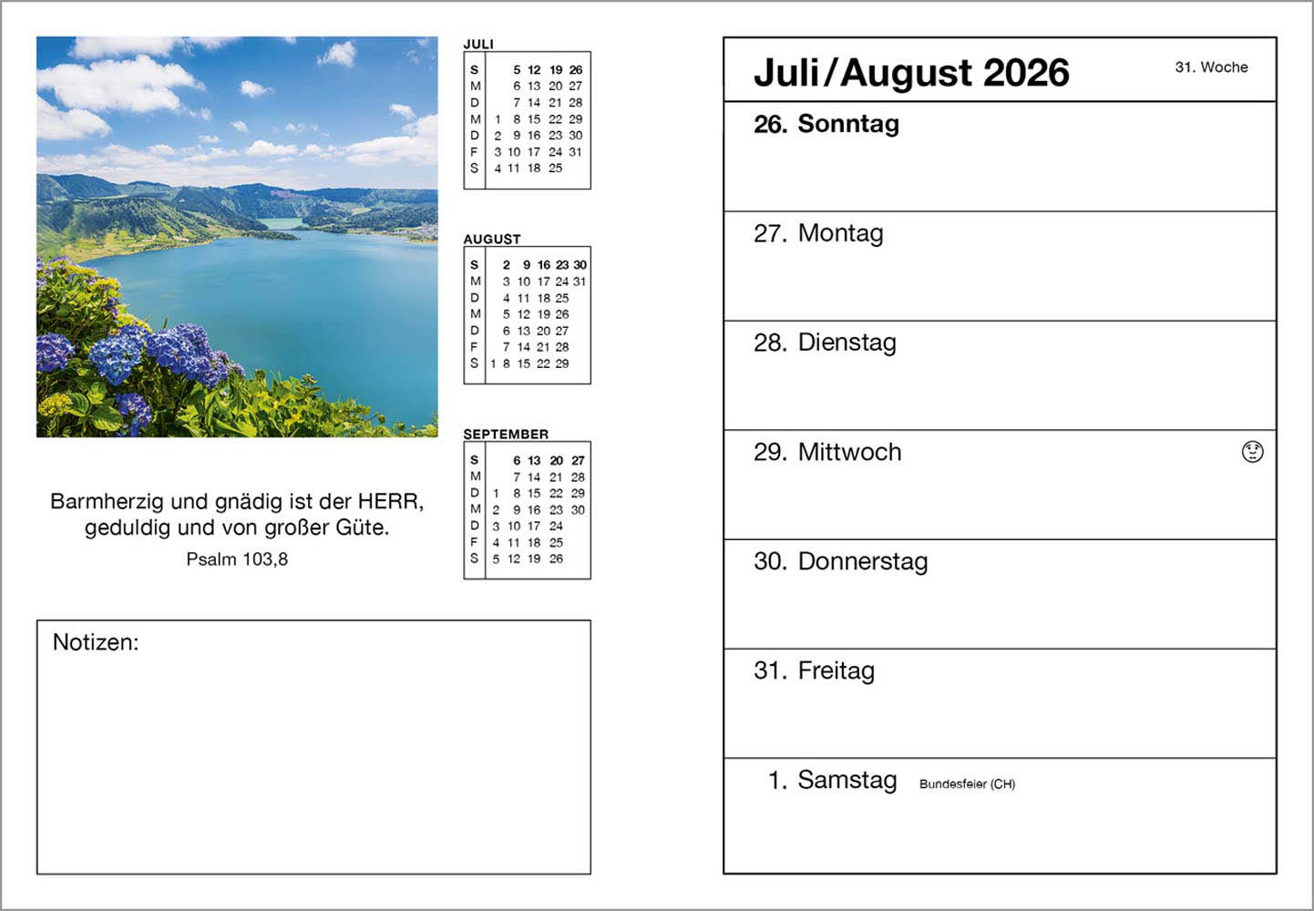 Farbfoto-Agenda 2026