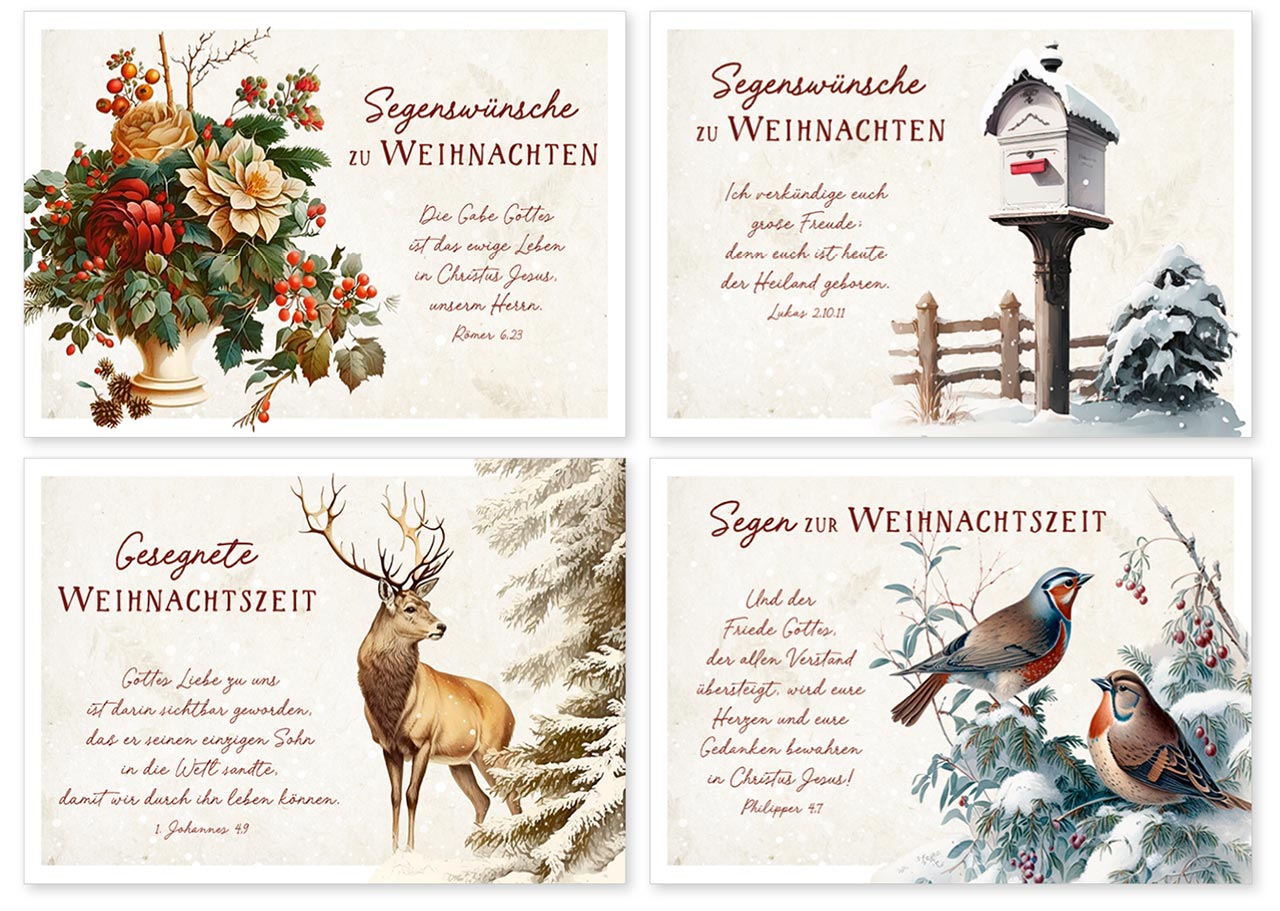 Mini-Spruchkarten-Set Weihnachten