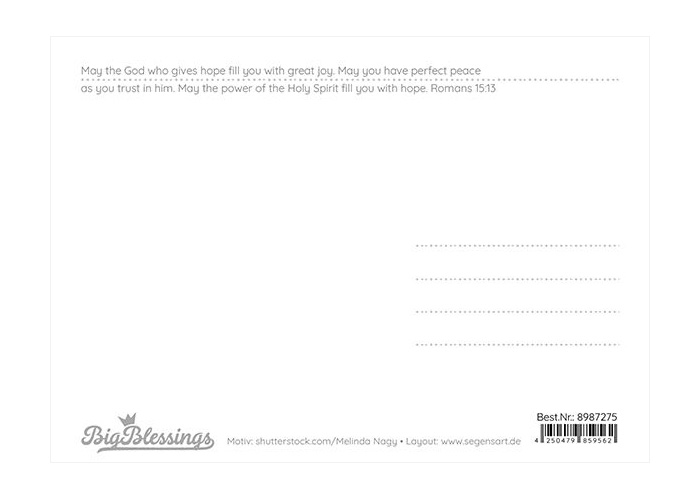 8987275W-2 Postkarte "joy and peace"