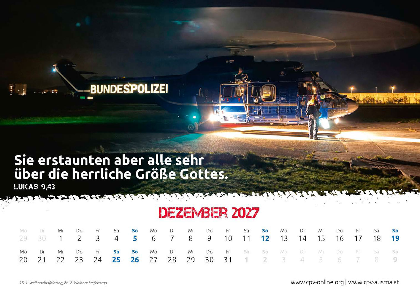 Mit Gott bei der Polizei 2027 - Wandkalender