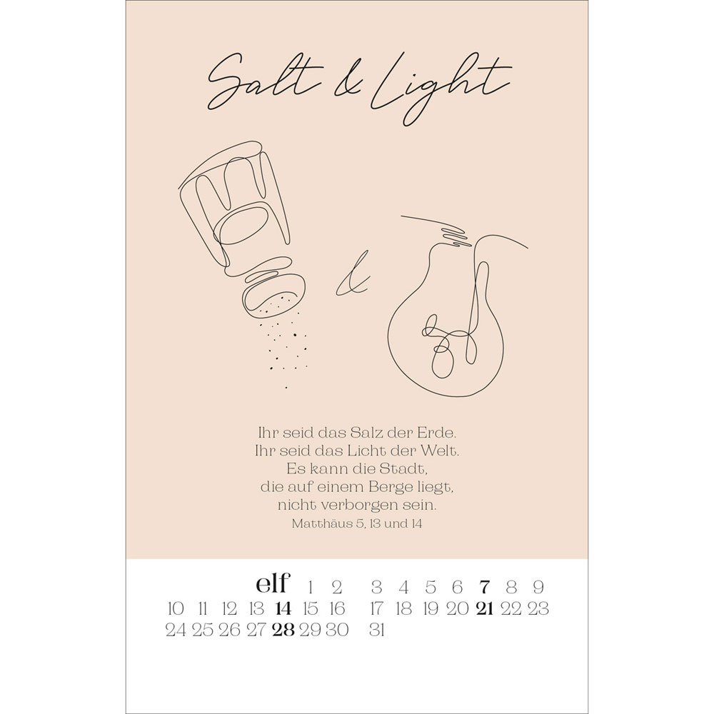 Wonderfully made 2027 - Postkartenkalender mit Holzaufsteller