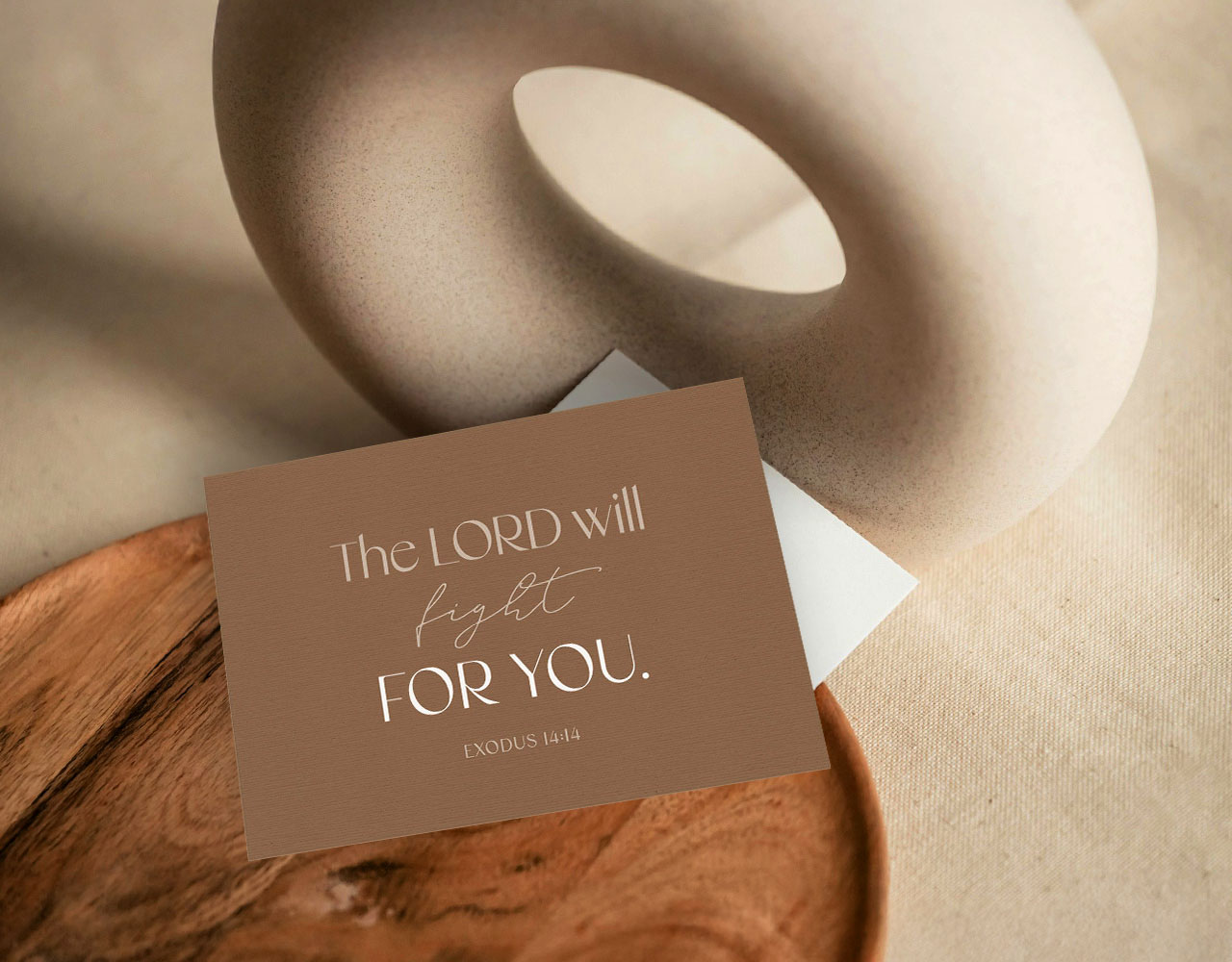 Postkarte "The Lord will fight for you"