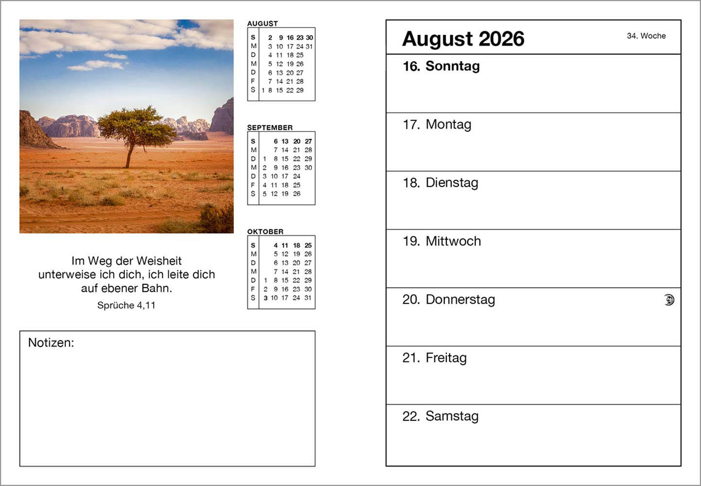 Farbfoto-Agenda 2026