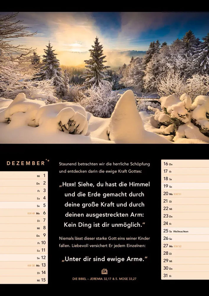 Licht zum Leben 2027 - Monatskalender