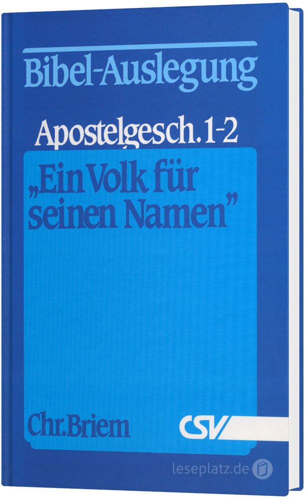 ''Ein Volk für seinen Namen'' Apostelgeschichte 1-2