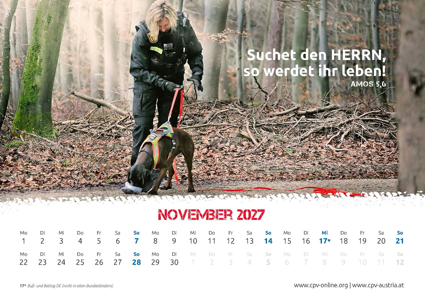 Mit Gott bei der Polizei 2027 - Wandkalender