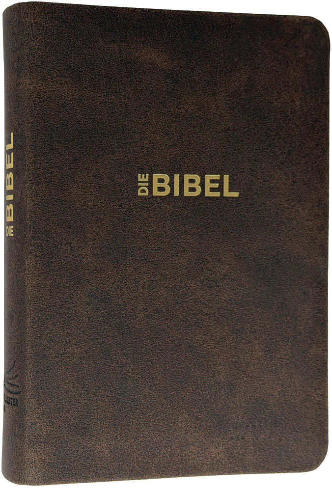 Schlachter 2000 Taschenausgabe - Rindleder dunkelbraun / Rotgoldschnitt