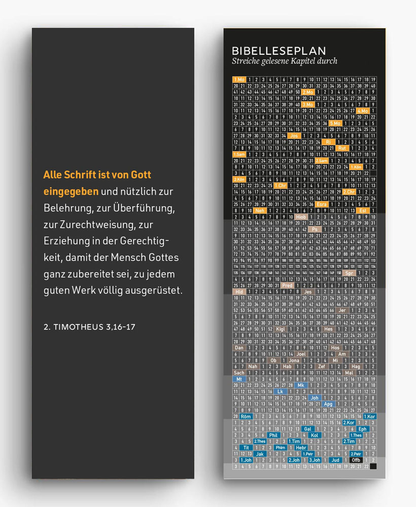 Lesezeichen Bibelleseplan (schwarz)