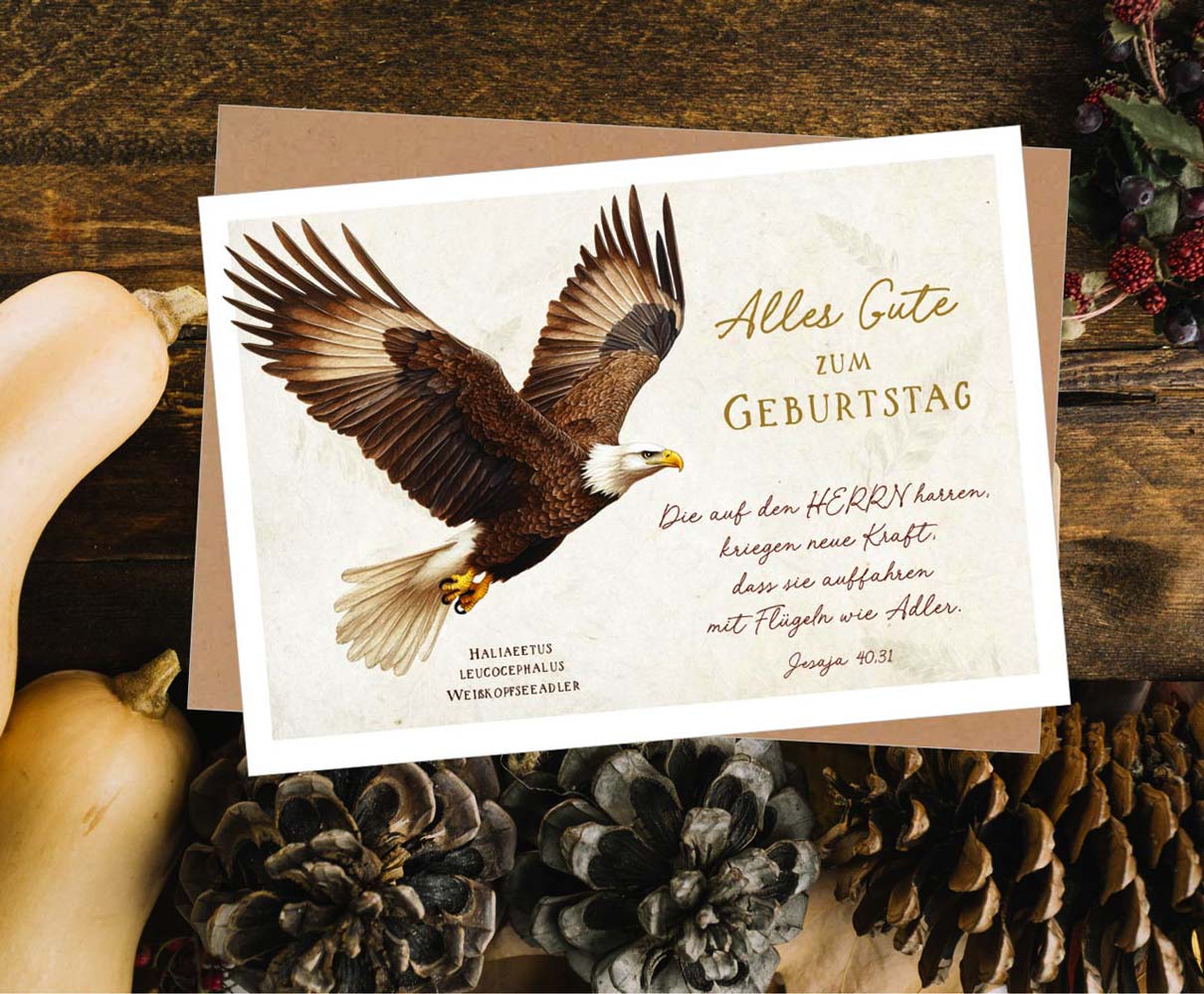 Faltkarte "Alles Gute" (Adler)