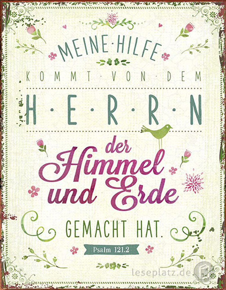 8009505797478316213 Metallschild "Meine Hilfe kommt von dem Herrn"