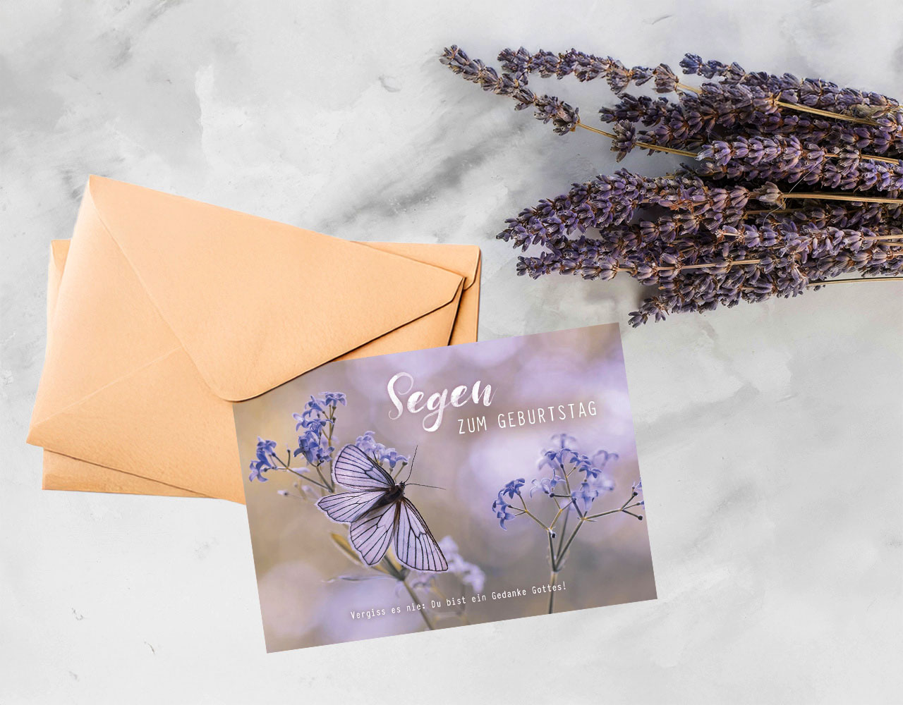 Faltkarte "Segen zum Geburtstag" (Schmetterling)