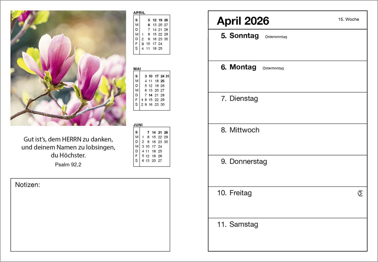 Farbfoto-Agenda 2026