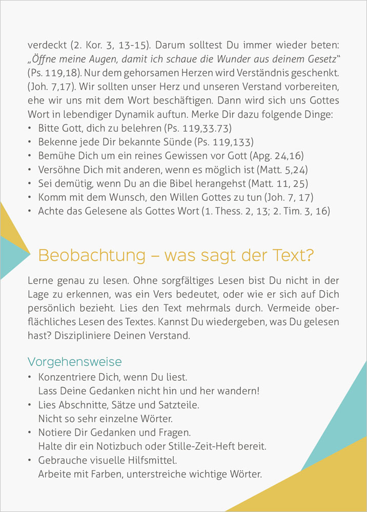 Flyer "Wie studiere ich die Bibel mit Gewinn?"