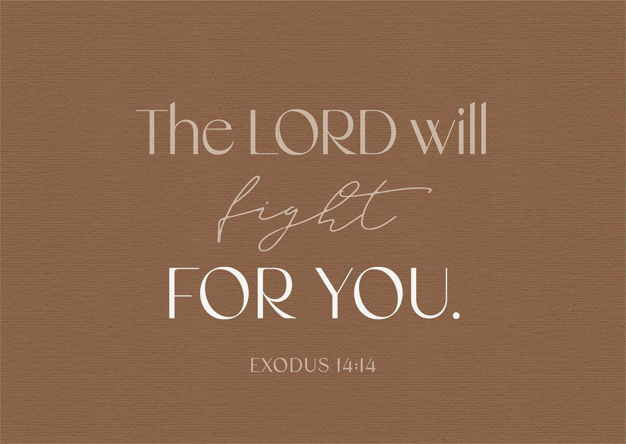 Postkarte "The Lord will fight for you"
