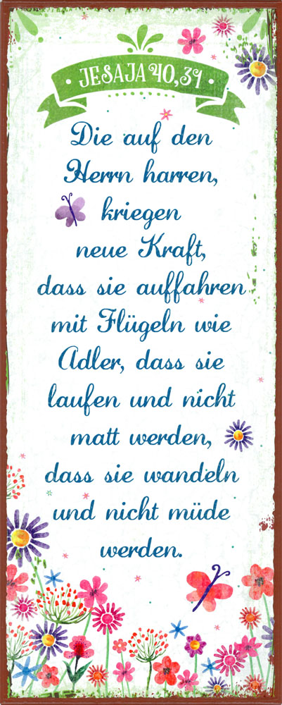 840200000 Metallschild "Die auf den Herrn harren"